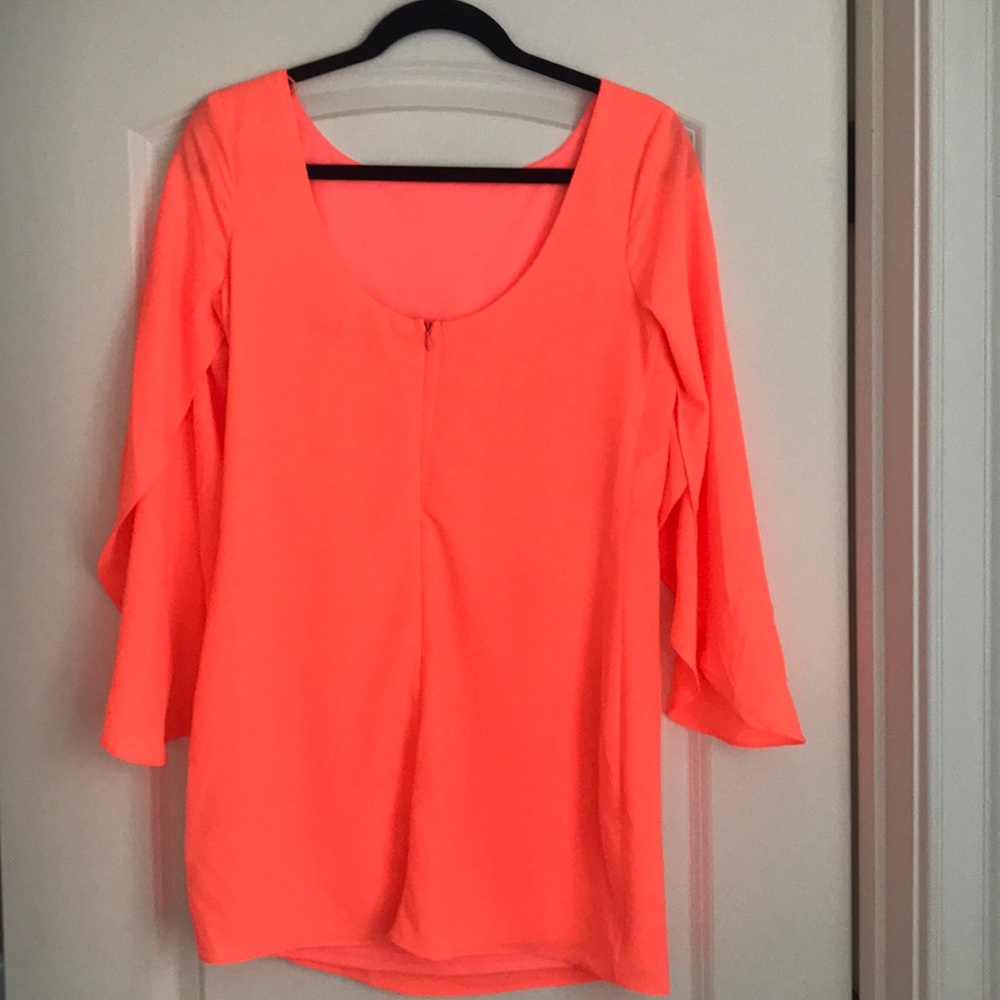 Ark & CO Orange/Coral Open Back Shift Dress - Picture 2 of 3